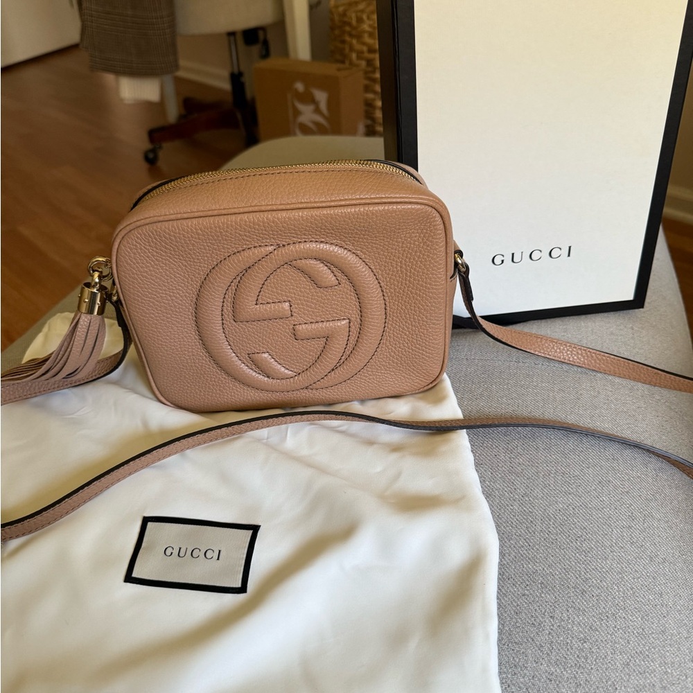 Gucci Beige Leather Crossbody Bag